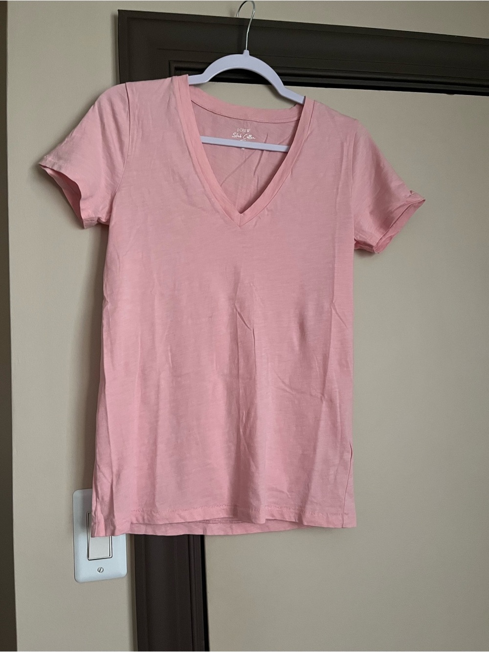 J. Crew Pink V-Neck Short Sleeve Tee